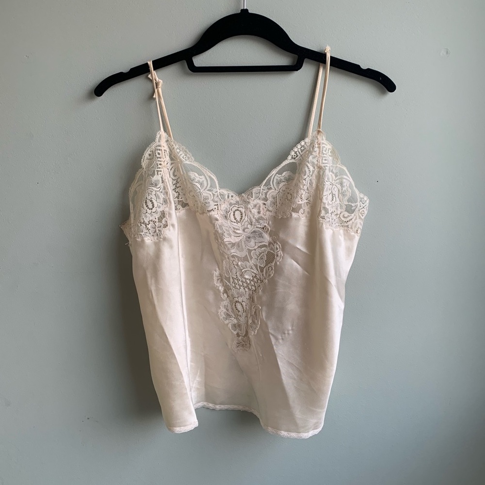Christian Dior Cream Lingerie Lace Tank